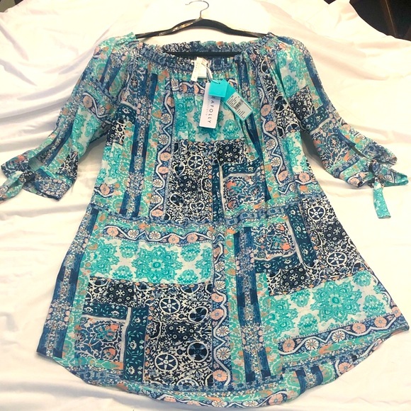 Seafolly Printed Silk Road Off Shoulder Dress - Picture 5 of 5